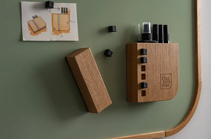 Chameleon Oak organiser met markers en magneten